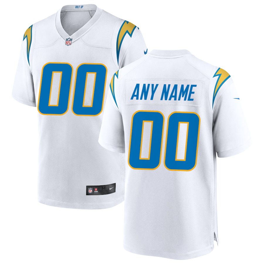 Men Los Angeles Chargers Nike White Custom Game NFL Jersey->customized nfl jersey->Custom Jersey